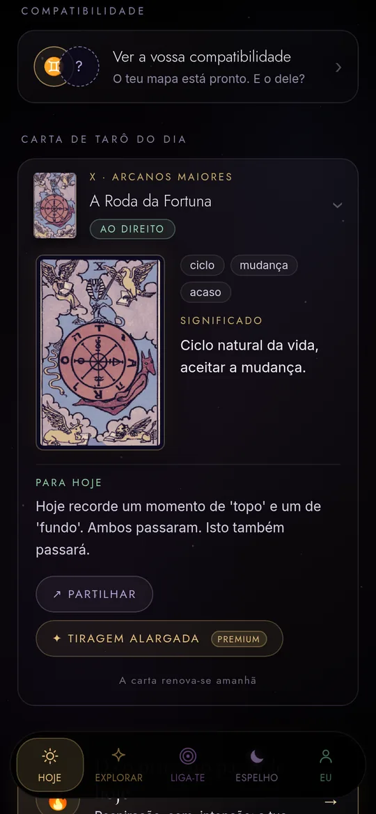 Carta de tarot do dia